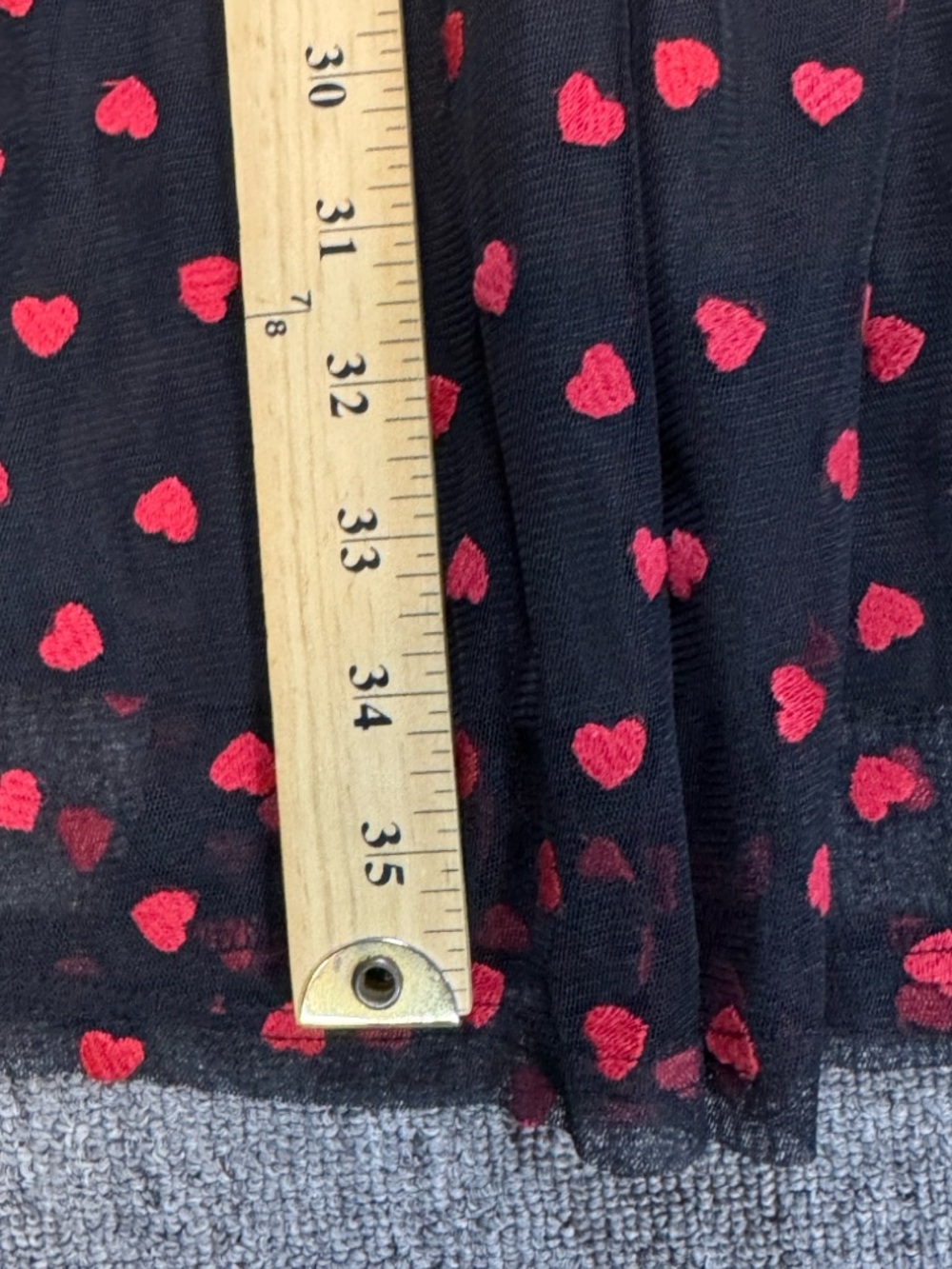 Modcloth Black Dress‎ with Red Heart Pattern Size Small - Picture 9 of 15